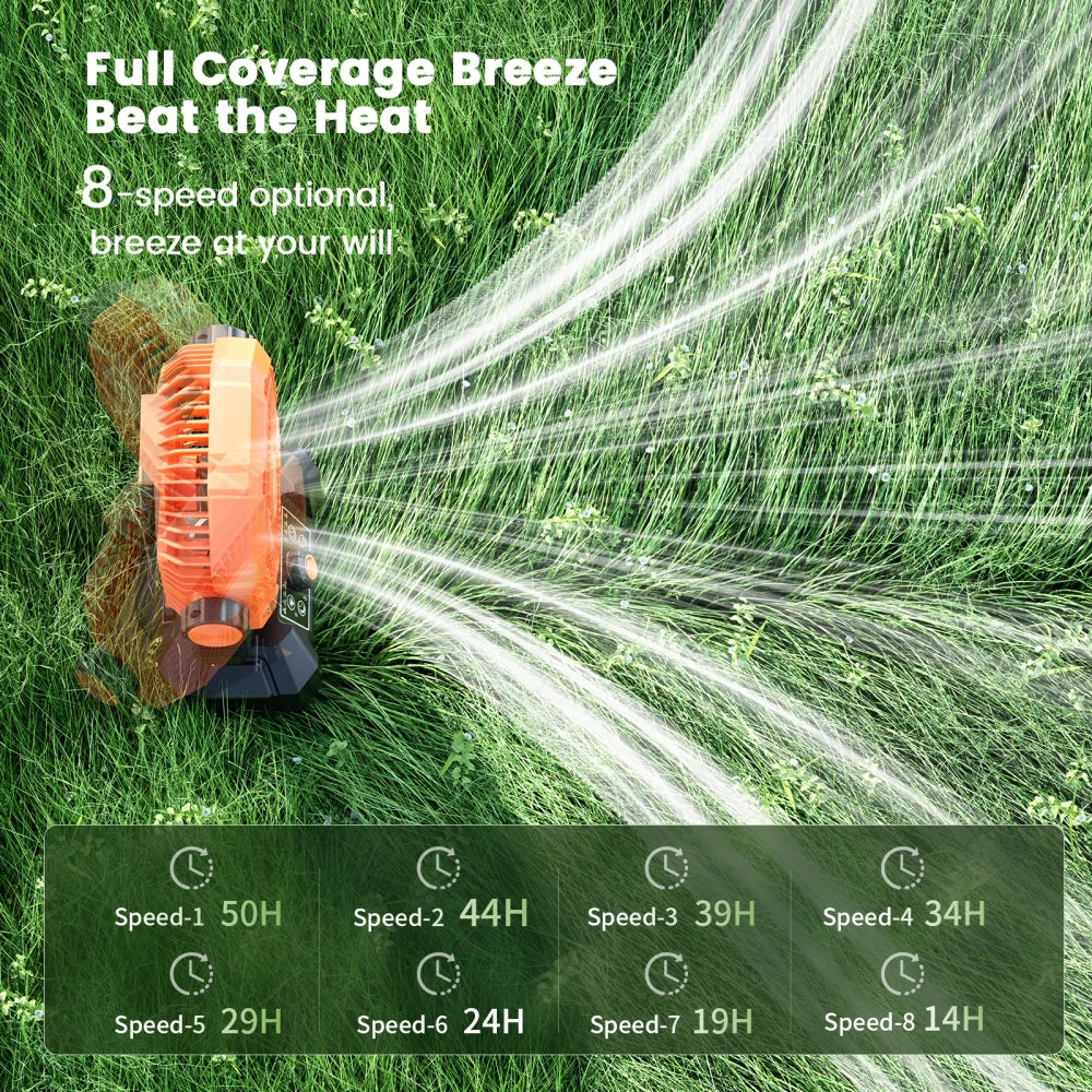 Portable Camping Fan with LED Lantern