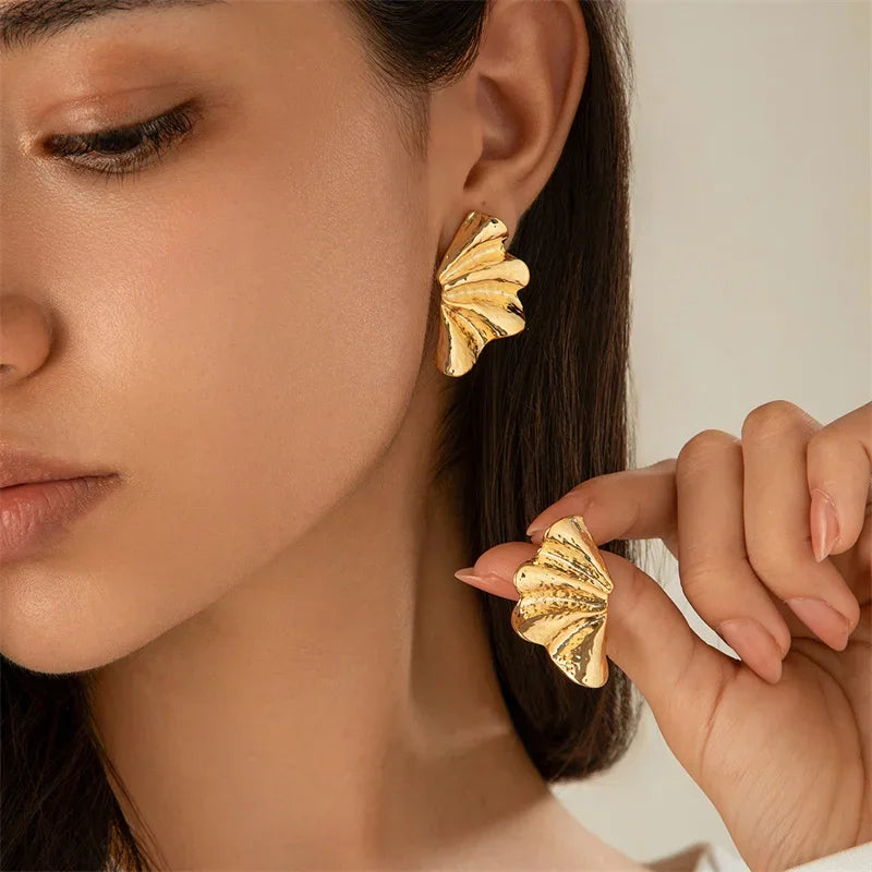 Simple Gold Color Metal Spiral Earrings for Women Fashion Statement  Zirocn Stud Earring Jewelry Gifts Pendiente