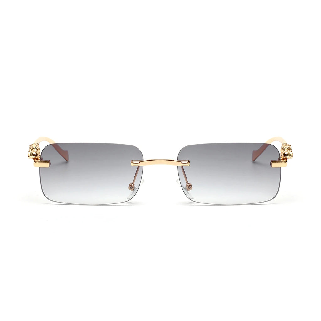 Ruiao rimless sunglasses UV400 fashion square metal glasses for men women designer man's brand sun glasses shades for outdoor