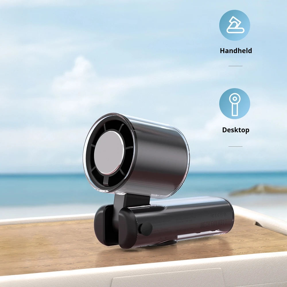 Portable Handheld Cooling Fan Folding Turbos Fan With Atmosphere 100 Speed Digital Display High Wind Ice-colding Summer Outdoor