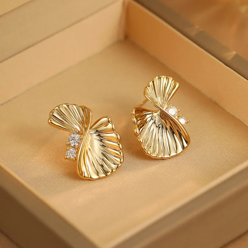 Simple Gold Color Metal Spiral Earrings for Women Fashion Statement  Zirocn Stud Earring Jewelry Gifts Pendiente