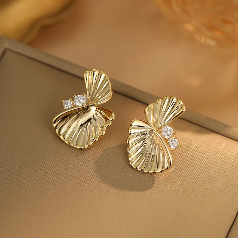 Simple Gold Color Metal Spiral Earrings for Women Fashion Statement  Zirocn Stud Earring Jewelry Gifts Pendiente