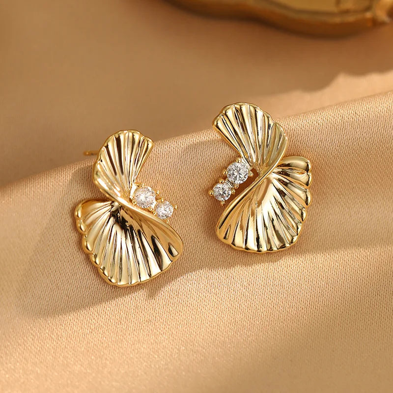Simple Gold Color Metal Spiral Earrings for Women Fashion Statement  Zirocn Stud Earring Jewelry Gifts Pendiente