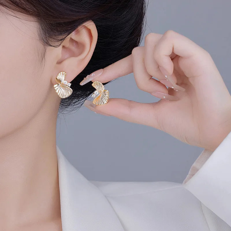 Simple Gold Color Metal Spiral Earrings for Women Fashion Statement  Zirocn Stud Earring Jewelry Gifts Pendiente